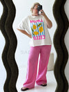 By Frankie / Racer Heart Pant - Pink/Blue