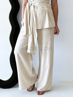 By Frankie / Romy Tube Tie Pant Set - Oatmeal