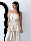 By Frankie / Romy Tube Tie Pant Set - Oatmeal