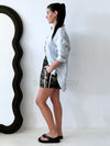 Little Lies / Linen Boyfriend Shirt - Powder Blue