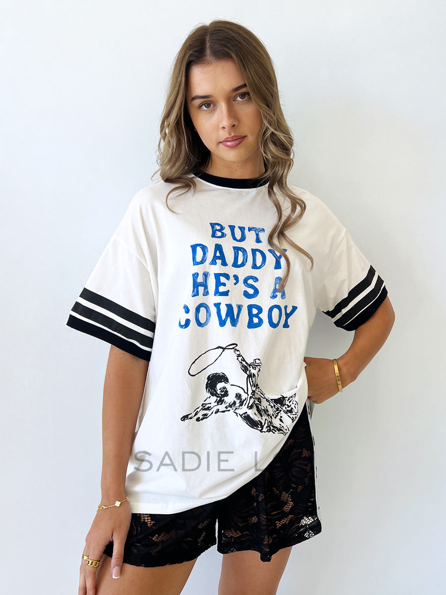 By Frankie / He's A Cowboy Tee - White