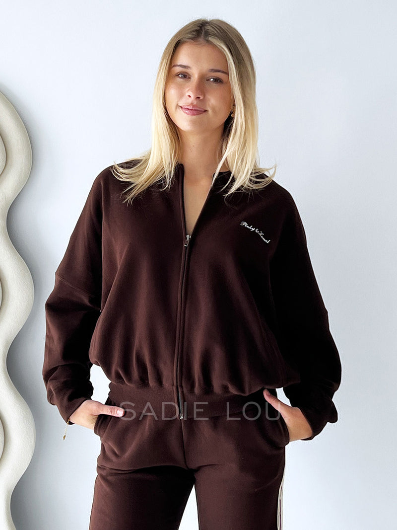 Pinky and Kamal / Bomber Jacket - Choc Brown