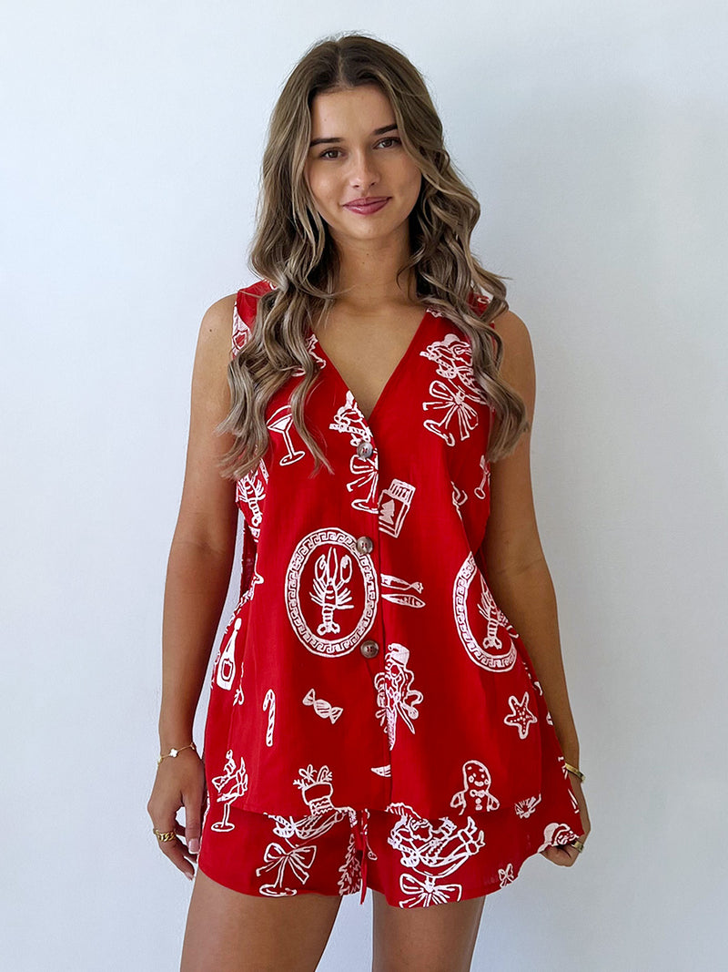 By Frankie / Hollie Vest Set - Red