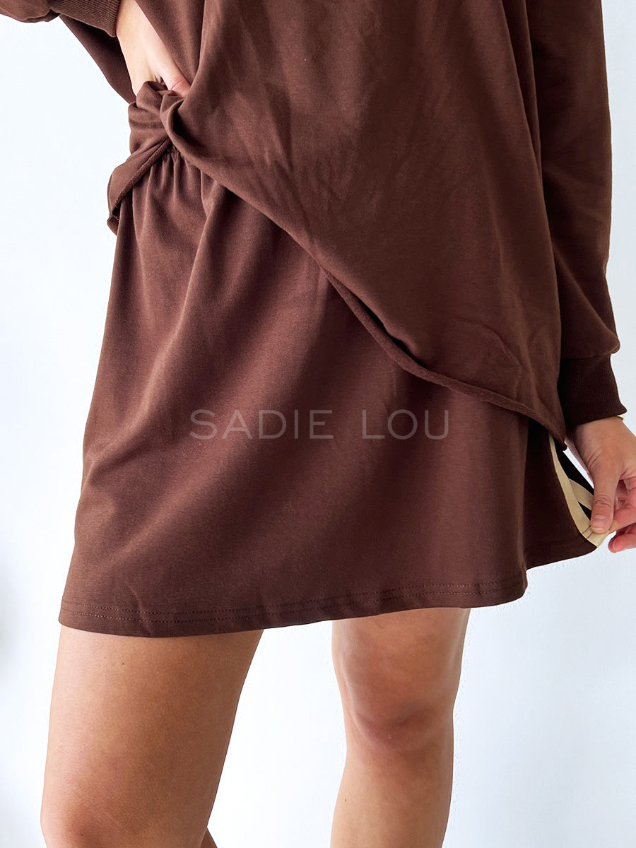By Frankie / Rodeo Track Skirt - Chocolate