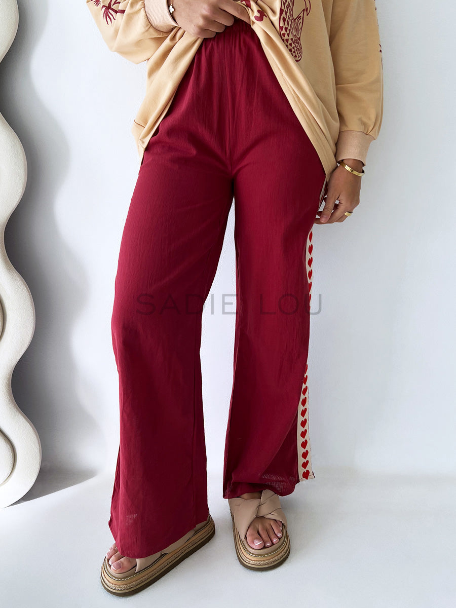 By Frankie / Racer Heart Pant - Shiraz