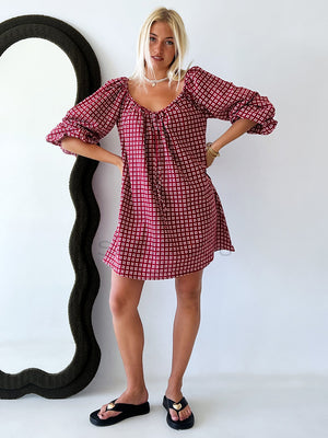 Häll Störe / Effy Dress - Merlot Gingham