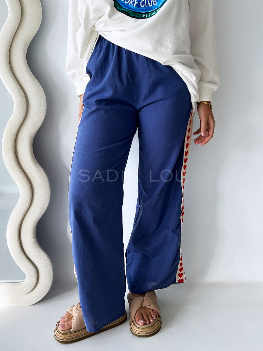 By Frankie / Racer Heart Pant - Electric Blue