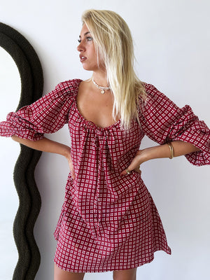Häll Störe / Effy Dress - Merlot Gingham