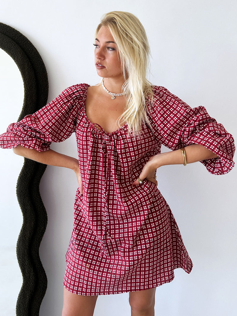Häll Störe / Effy Dress - Merlot Gingham