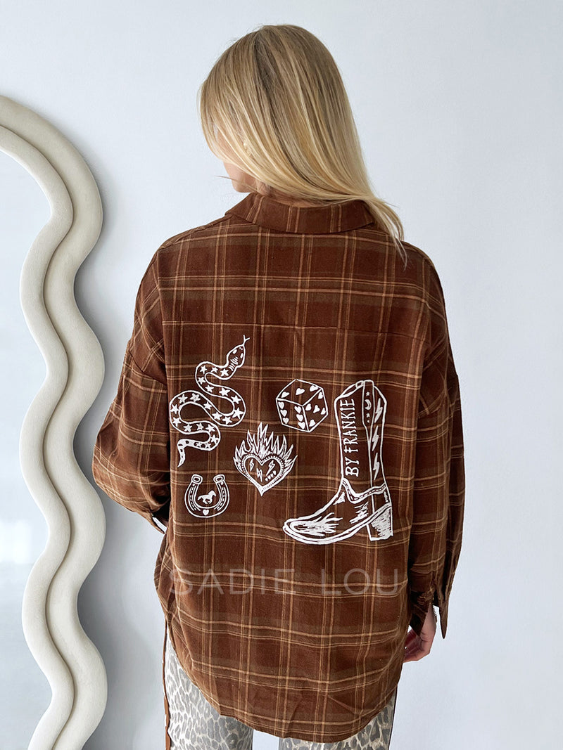 By Frankie / Wild Luck Jacket - Brown Flannel