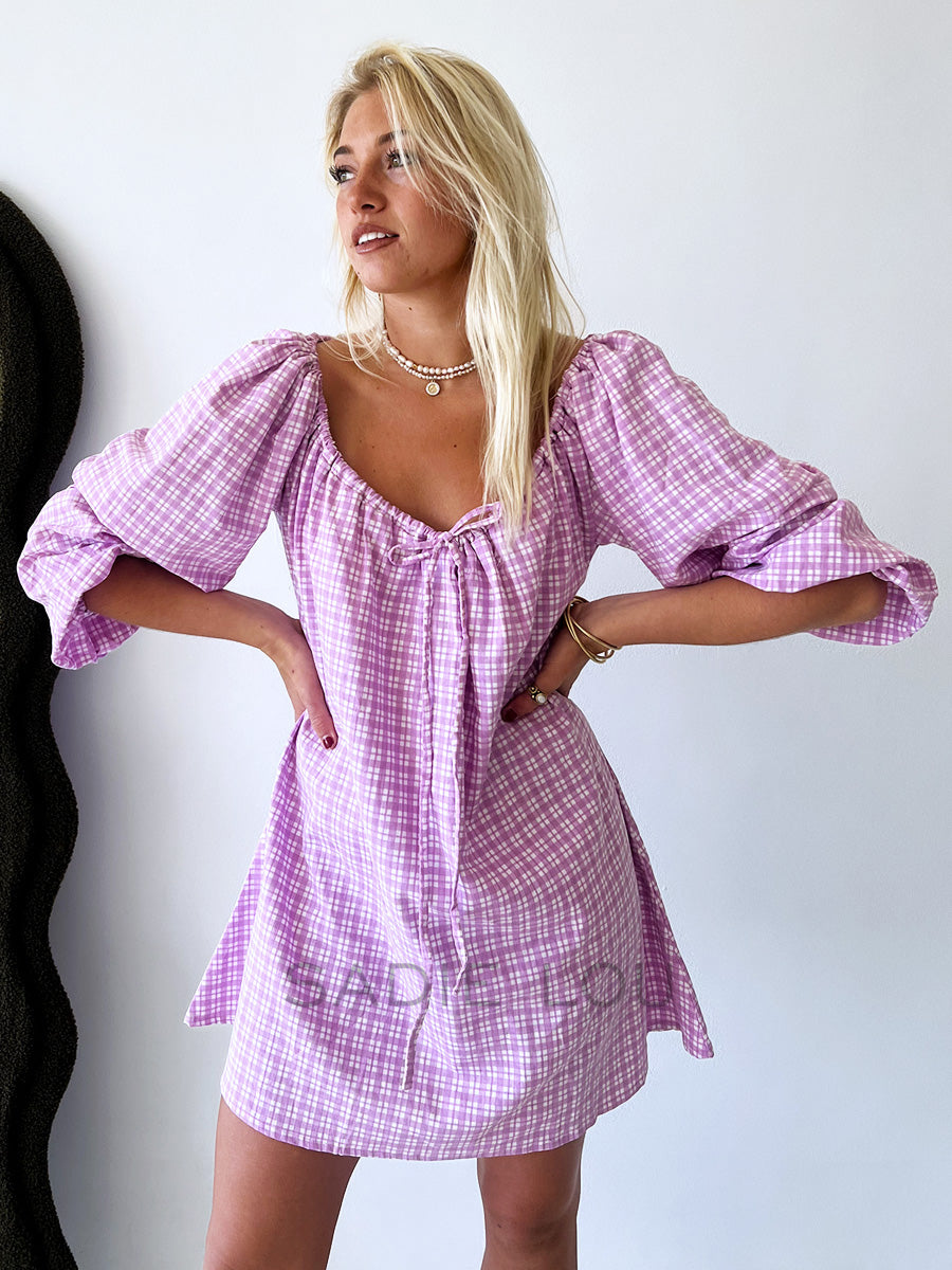 Häll Störe / Effy Dress - Lavender Gingham