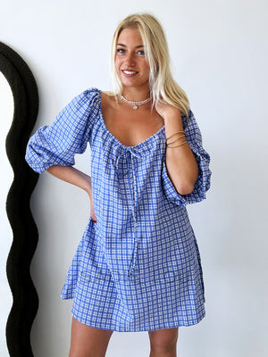 Häll Störe / Effy Dress - Cobalt Gingham