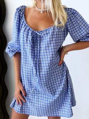 Häll Störe / Effy Dress - Cobalt Gingham