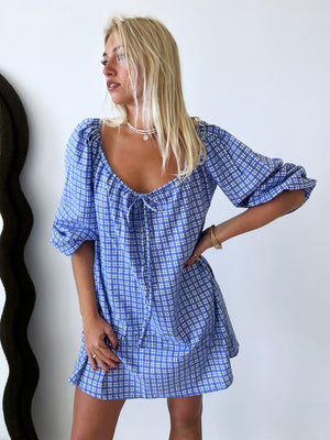 Häll Störe / Effy Dress - Cobalt Gingham
