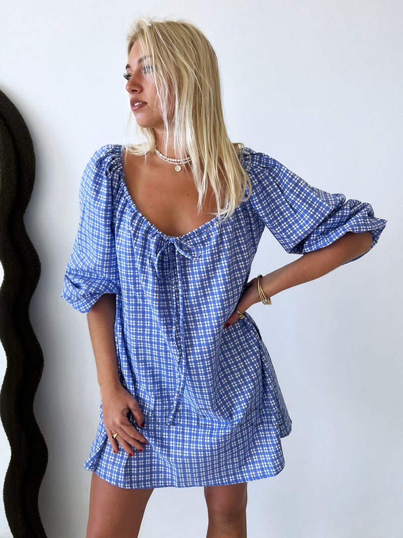 Häll Störe / Effy Dress - Cobalt Gingham
