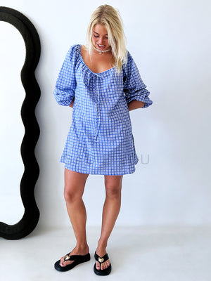 Häll Störe / Effy Dress - Cobalt Gingham