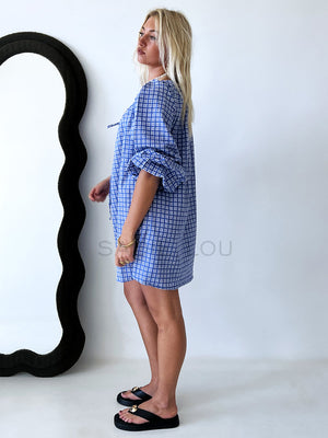 Häll Störe / Effy Dress - Cobalt Gingham