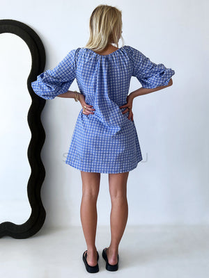Häll Störe / Effy Dress - Cobalt Gingham