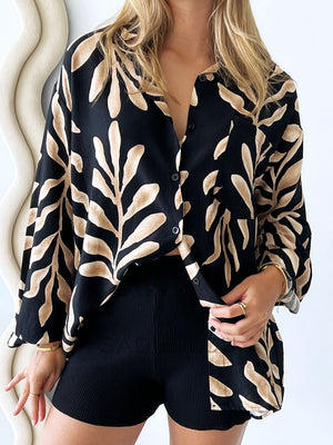 By Frankie / Nevaeh Leaf Print Blouse