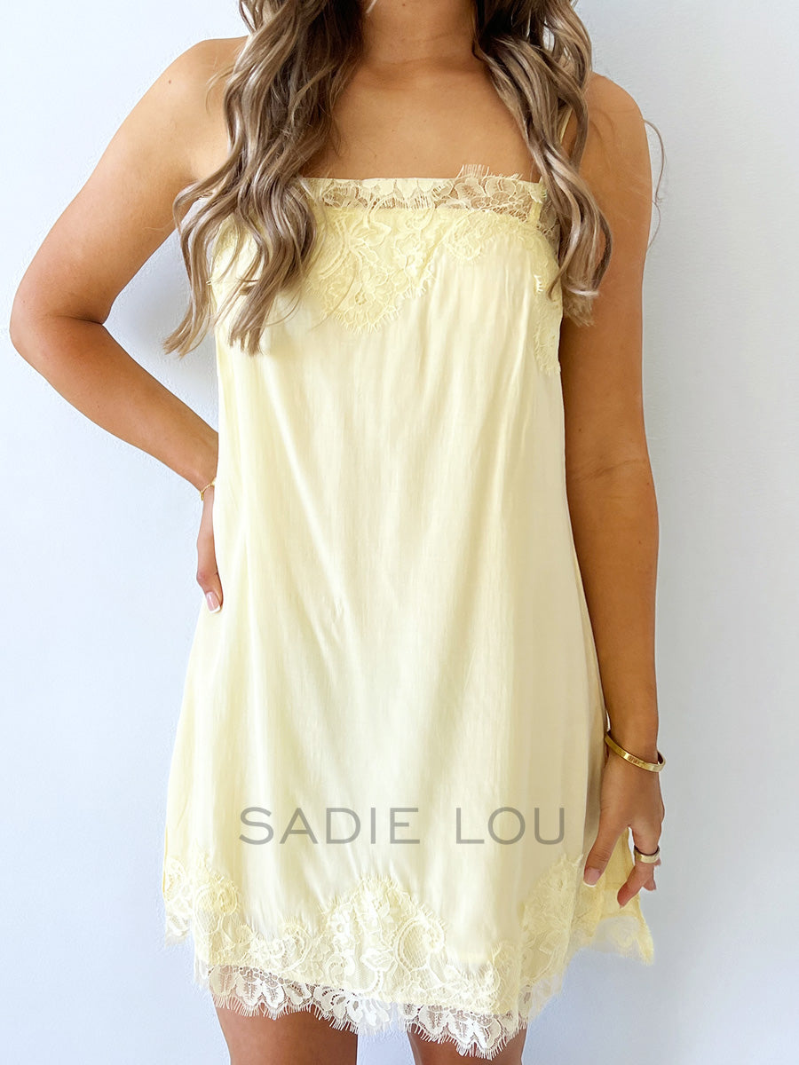 By Frankie / Sia Slip Dress - Lemon