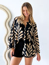 By Frankie / Nevaeh Leaf Print Blouse