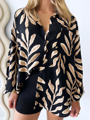 By Frankie / Nevaeh Leaf Print Blouse