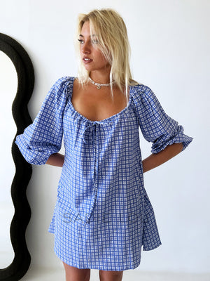 Häll Störe / Effy Dress - Cobalt Gingham