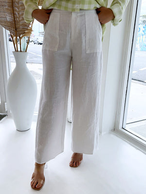 Little Lies // Jude Linen Pant - White