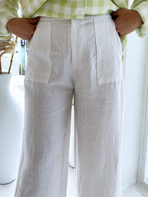 Little Lies // Jude Linen Pant - White