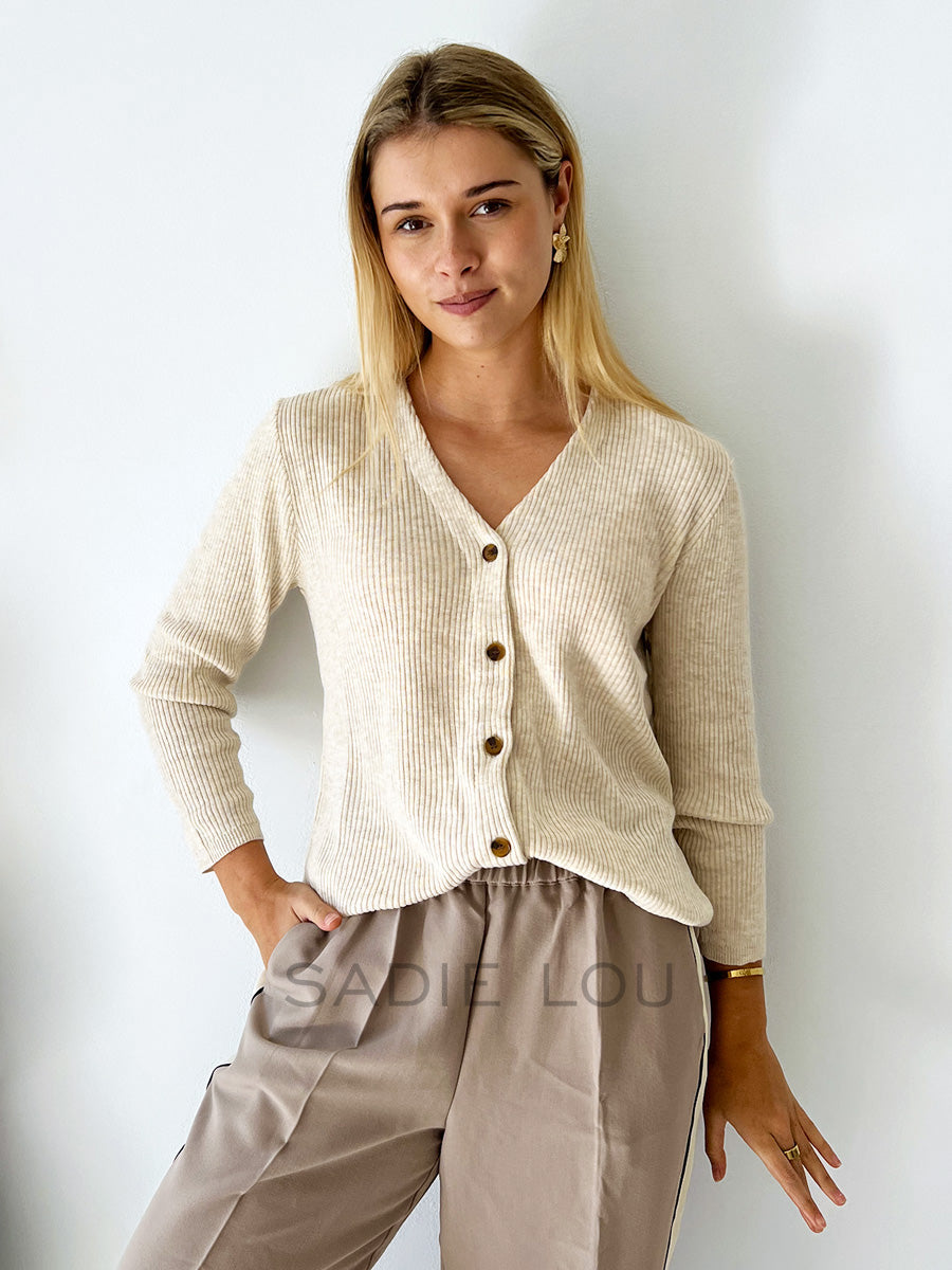 Little Lies / Lauren Cardigan - Bone