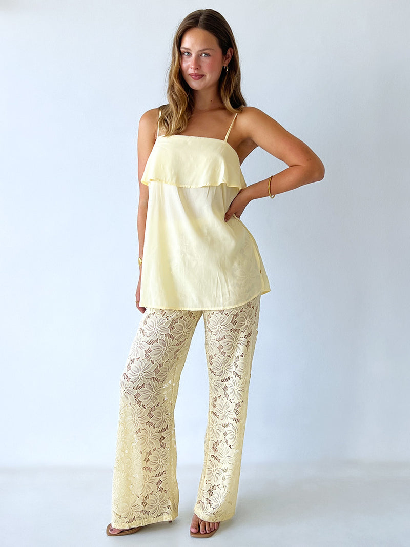 By Frankie / Kianna Lace Pant Set - Butter