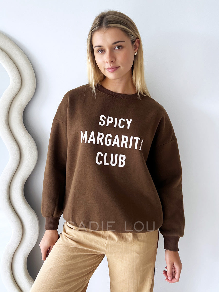 By Frankie / Spicy Marg's Crewneck - Chocolate