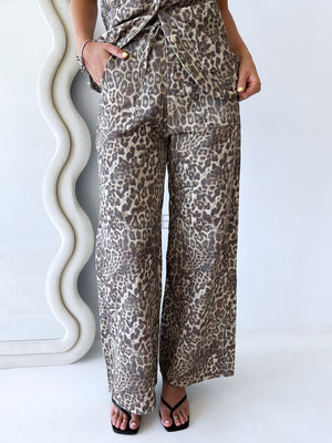 Little Lies / Jude Linen Pant - Leopard