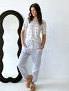 Little lies / Summer Tee - Blue/Beige  Stripe