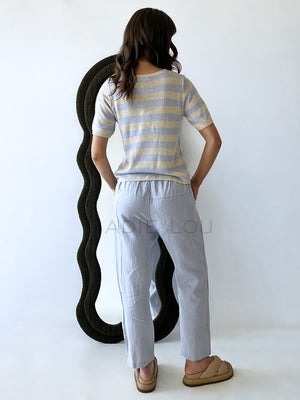 Little lies / Summer Tee - Blue/Beige  Stripe