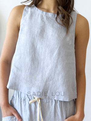 Little Lies / Luxe Linen Pant - Chambray Blue