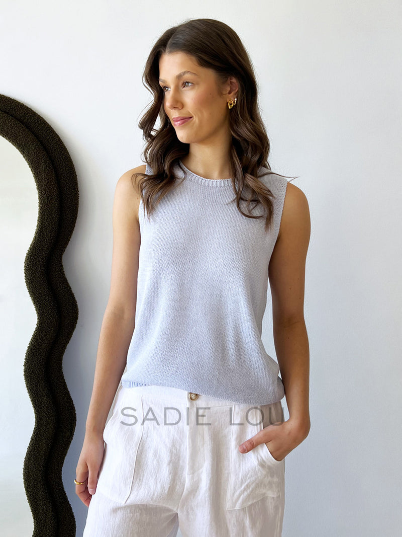 Little Lies / Spring Tank - Soft Blue