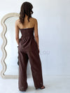 By Frankie / Romy Tube Tie Pant Set - Chocolate