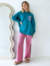 By Frankie / Amalfi Linen Pant - Pink/Green