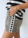 By Frankie / Leopard Heart Racer Shorts - Black