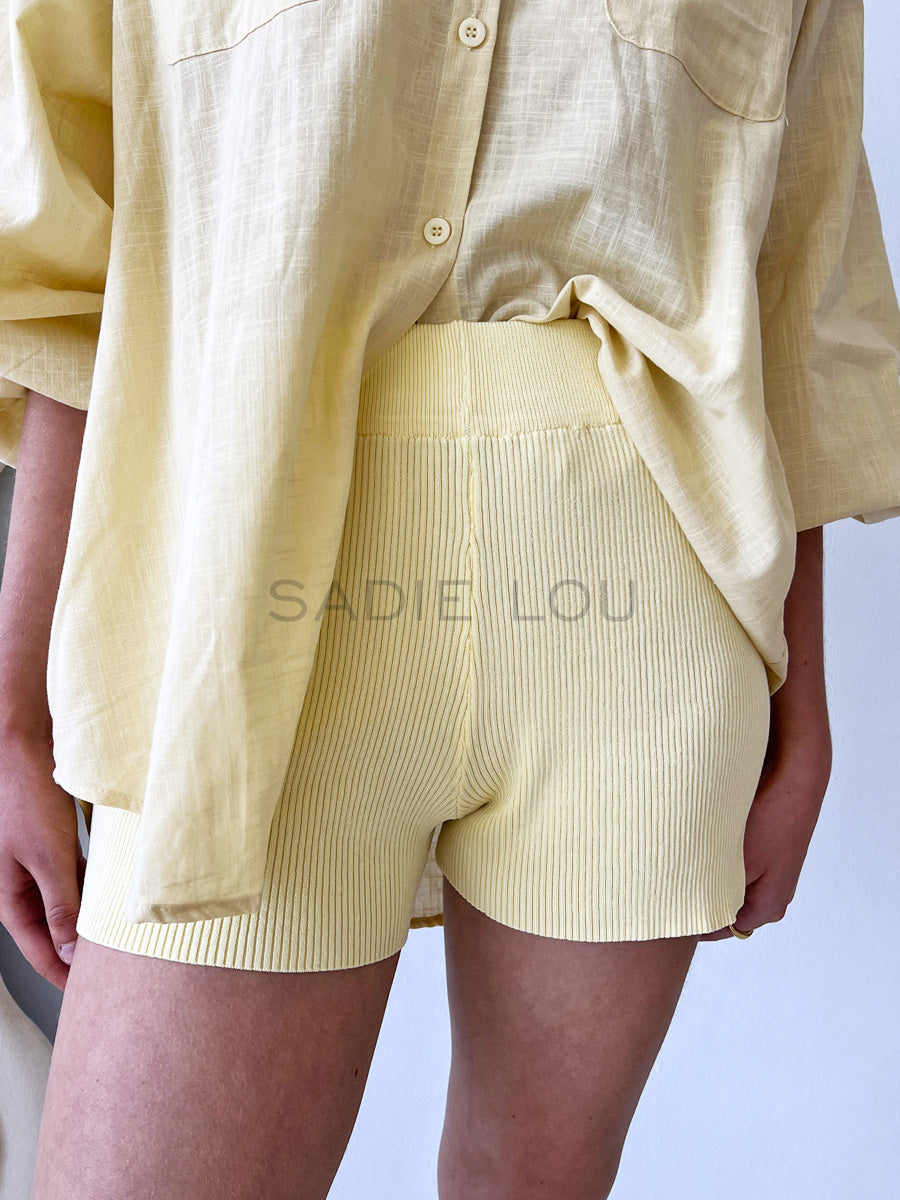 By Frankie / Riley Knit Short - Lemon