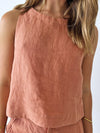 Little Lies / Della Linen Pant - Coral
