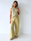 Little Lies / Della Linen Pant - Olive