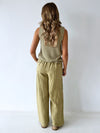 Little Lies / Della Linen Pant - Olive
