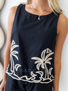 Little Lies / Embroidered Top - Black