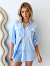 By Frankie / Riley Blouse - Ice Blue