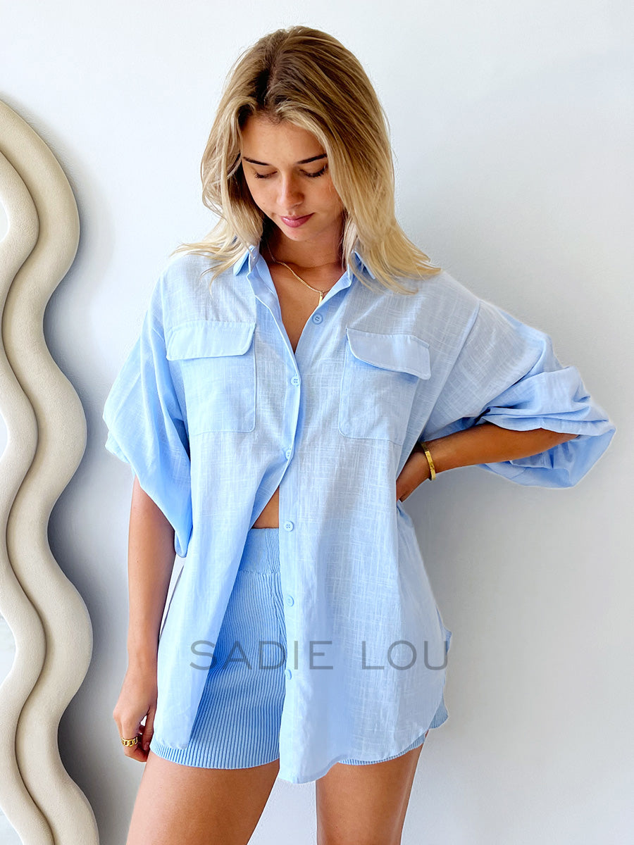 By Frankie / Riley Knit Short - Ice Blue