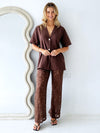 By Frankie / Belle Lace Pant Set - Chocolate