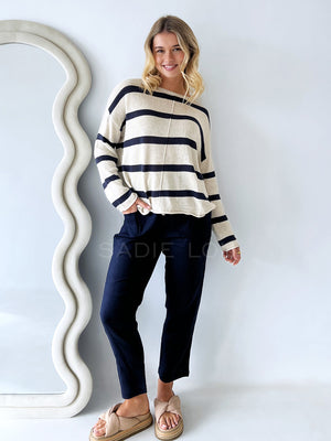 Little Lies / Luxe Linen Pant - Navy