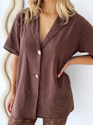 By Frankie / Belle Lace Pant Set - Chocolate